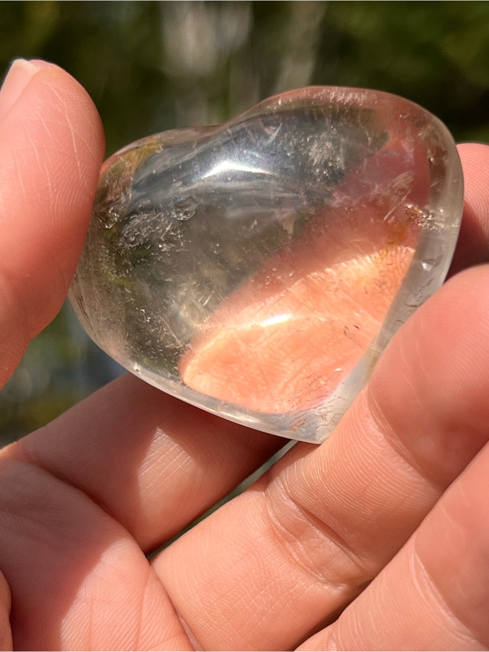 Smoky (3) quartz heart with stand | Crystal